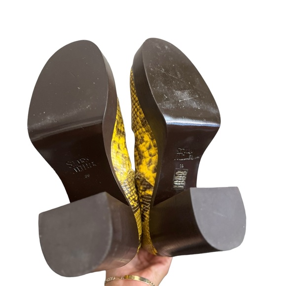 REVOLVE x Simon Miller Yellow Snakeskin Platform Heeled Boots - Picture 13 of 15